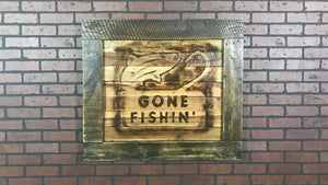 Gone Fishn' Hook Framed Art